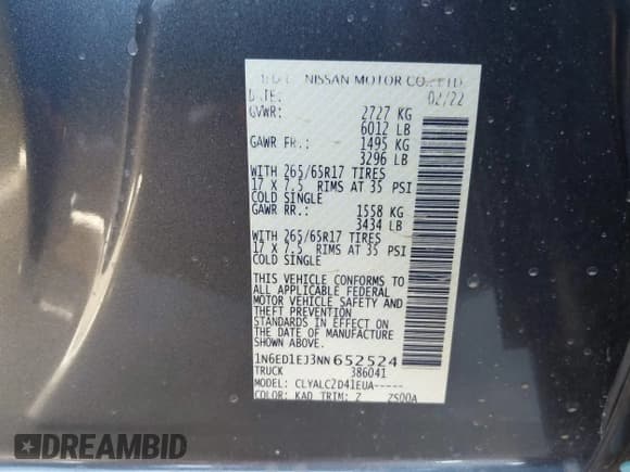 ✅ 2022 Nissan Frontier SV • VIN: 1N6ED1EJ3NN652524 • Лот: 43618515. Опубликован ранее на IAAI с пробегом 15 177 миль. Бесплатный доступ к архиву аукционных продаж из США и подробный отчёт об истории автомобиля на DreamBid. Изображение 9.