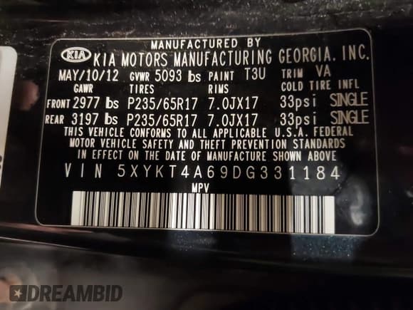 ✅ 2013 Kia Sorento LX • VIN: 5XYKT4A69DG331184 • Lot: 43611076. Wystawiony na IAAI z przebiegiem 172 886 mil. Bezpłatny archiwum sprzedaży aukcyjnych z USA i szczegółowy raport historii pojazdu na DreamBid. Zdjęcie 9.