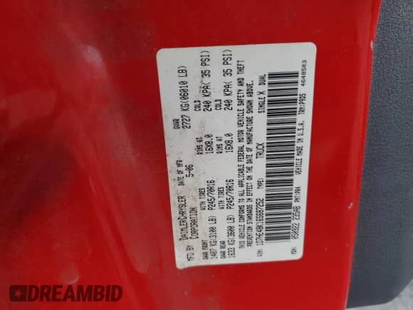 2006 Dodge Dakota SLT с VIN 1D7HE48K16S687252, выставлен на аукционе Copart как лот 85210814 с пробегом 250 541 миль миль и На запчасти • Non repairable. История ставок и продаж доступна на DreamBid. Изображение 14.