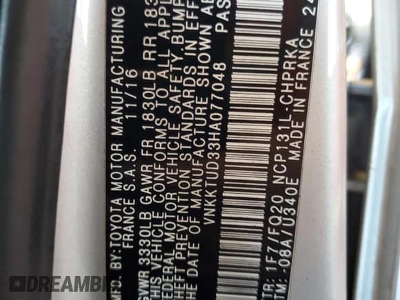 ✅ 2017 Toyota Yaris L • VIN: VNKKTUD33HA077048 • Lot: 90067015. Listed on Copart with 149,760 mi. Free auction sales archive from the USA and detailed vehicle history report at DreamBid. Image 13.