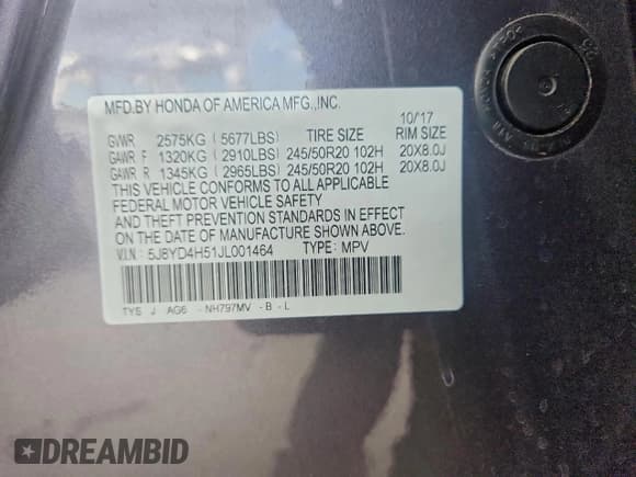 ✅ 2018 Acura MDX Technology • VIN: 5J8YD4H51JL001464 • Лот: 94544035. Опубликован ранее на Copart с пробегом 46 029 миль. Бесплатный доступ к архиву аукционных продаж из США и подробный отчёт об истории автомобиля на DreamBid. Изображение 14.