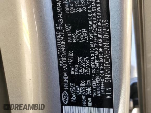✅ 2022 Hyundai Tucson Limited • VIN: 5NMJECAE2NH072133 • Lot: 81760885. Wystawiony na Copart z przebiegiem 65 657 mil. Bezpłatny archiwum sprzedaży aukcyjnych z USA i szczegółowy raport historii pojazdu na DreamBid. Zdjęcie 13.
