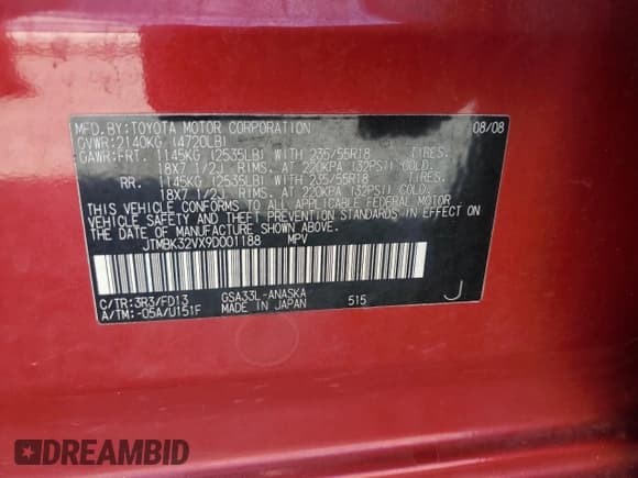 ✅ 2009 Toyota RAV4 Sport • VIN: JTMBK32VX9D001188 • Lot: 92007045. Wystawiony na Copart z przebiegiem 148 824 mil. Bezpłatny archiwum sprzedaży aukcyjnych z USA i szczegółowy raport historii pojazdu na DreamBid. Zdjęcie 13.