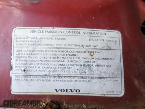 ✅ 1979 Volvo 200 • VIN: 1979DL245 • Lot: 83243924. Listed on Copart with 183,189 mi. Free auction sales archive from the USA and detailed vehicle history report at DreamBid. Image 10.