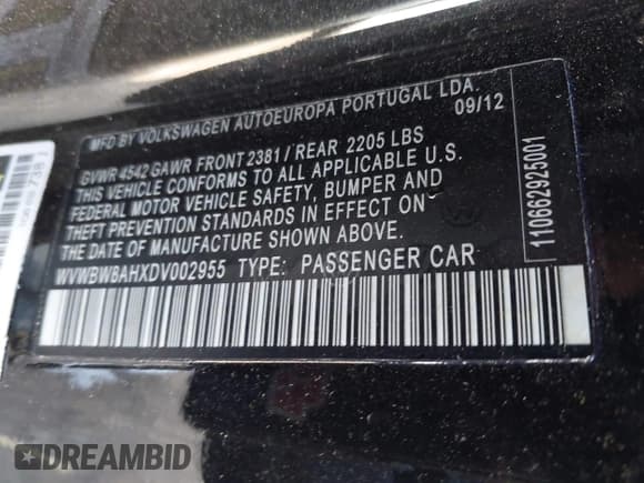 ✅ 2013 Volkswagen Eos Sport • VIN: WVWBW8AHXDV002955 • Lot: 42576349. Wystawiony na IAAI z przebiegiem 94 012 mil. Bezpłatny archiwum sprzedaży aukcyjnych z USA i szczegółowy raport historii pojazdu na DreamBid. Zdjęcie 9.