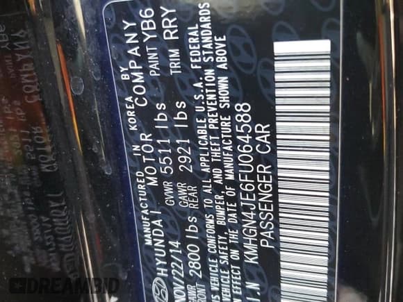 ✅ 2015 Hyundai Genesis 3.8L • VIN: KMHGN4JE6FU064588 • Lot: 79734554. Wystawiony na Copart z przebiegiem 87 993 mil. Bezpłatny archiwum sprzedaży aukcyjnych z USA i szczegółowy raport historii pojazdu na DreamBid. Zdjęcie 14.