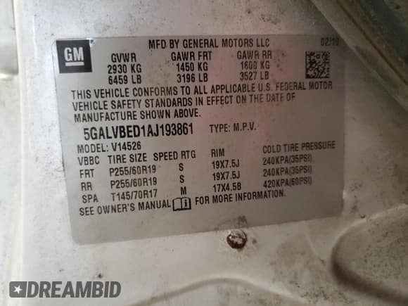 ✅ 2010 Buick Enclave CXL 1XL • VIN: 5GALVBED1AJ193861 • Lot: 91527555. Wystawiony na Copart z przebiegiem 119 605 mil. Bezpłatny archiwum sprzedaży aukcyjnych z USA i szczegółowy raport historii pojazdu na DreamBid. Zdjęcie 13.