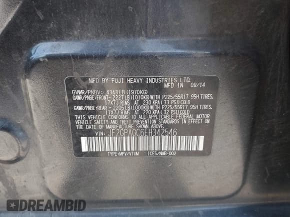 ✅ 2014 Subaru Crosstrek Limited • VIN: JF2GPAGC6EH342546 • Lot: 43360138. Wystawiony na IAAI z przebiegiem 126 802 mil. Bezpłatny archiwum sprzedaży aukcyjnych z USA i szczegółowy raport historii pojazdu na DreamBid. Zdjęcie 9.