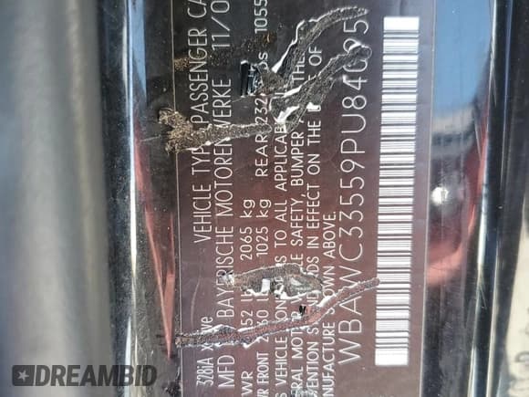 ✅ 2009 BMW 3 Series 328i xDrive • VIN: WBAWC33559PU84095 • Lot: 53313895. Listed on Copart with 155,300 mi. Free auction sales archive from the USA and detailed vehicle history report at DreamBid. Image 12.