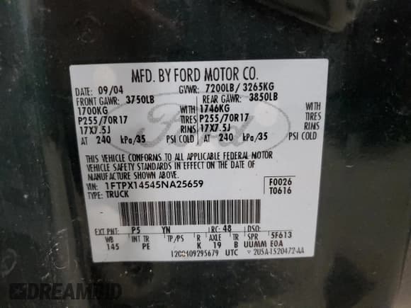 ✅ 2005 Ford F-150 XLT • VIN: 1FTPX14545NA25659 • Lot: 67760215. Listed on Copart with 88,476 mi. Free auction sales archive from the USA and detailed vehicle history report at DreamBid. Image 12.