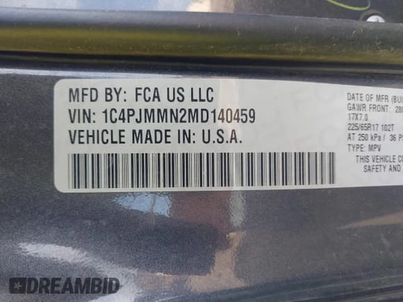 ✅ 2021 Jeep Cherokee 80th Anniversary • VIN: 1C4PJMMN2MD140459 • Lot: 42658267. Listed on IAAI with 39,907 mi. Free auction sales archive from the USA and detailed vehicle history report at DreamBid. Image 9.