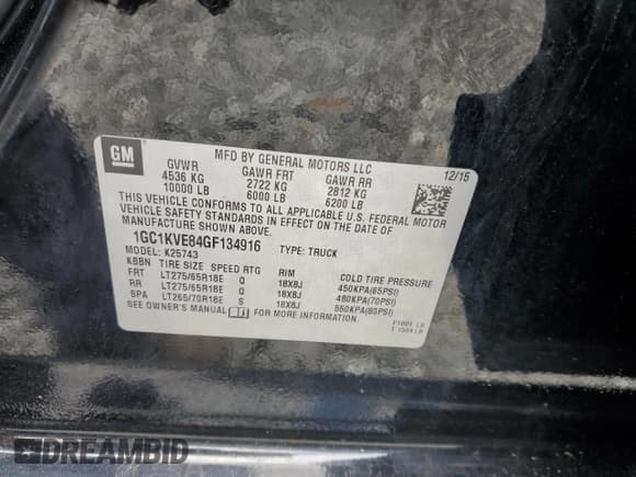 ✅ 2016 Chevrolet Silverado 2500HD LT • VIN: 1GC1KVE84GF134916 • Lot: 61627895. Wystawiony na Copart z przebiegiem 120 121 mil. Bezpłatny archiwum sprzedaży aukcyjnych z USA i szczegółowy raport historii pojazdu na DreamBid. Zdjęcie 12.