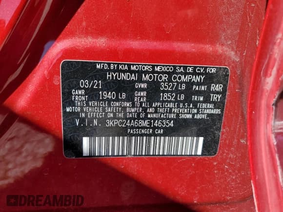 ✅ 2021 Hyundai Accent SE • VIN: 3KPC24A68ME146354 • Лот: 80880444. Опубликован ранее на Copart с пробегом 95 015 миль. Бесплатный доступ к архиву аукционных продаж из США и подробный отчёт об истории автомобиля на DreamBid. Изображение 12.