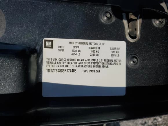 ✅ 2005 Chevrolet Malibu LS • VIN: 1G1ZT54835F177408 • Lot: 71926995. Listed on Copart with 25,922 mi. Free auction sales archive from the USA and detailed vehicle history report at DreamBid. Image 12.