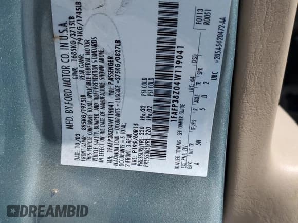 ✅ 2004 Ford Focus ZTS • VIN: 1FAFP38Z04W119041 • Lot: 62460295. Listed on Copart with 171,814 mi. Free auction sales archive from the USA and detailed vehicle history report at DreamBid. Image 12.