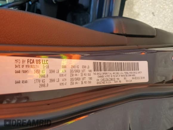 ✅ 2018 Dodge Durango GT • VIN: 1C4RDJDG0JC386122 • Лот: 84880495. Опубликован ранее на Copart с пробегом 41 244 миль. Бесплатный доступ к архиву аукционных продаж из США и подробный отчёт об истории автомобиля на DreamBid. Изображение 13.