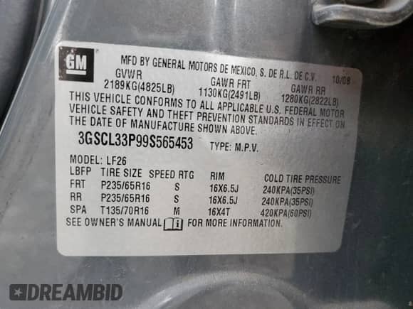 2009 Saturn VUE XE с VIN 3GSCL33P99S565453, выставлен на аукционе Copart как лот 86159724 с пробегом 210 312 миль миль и Чистый • Clean title. История ставок и продаж доступна на DreamBid. Изображение 12.