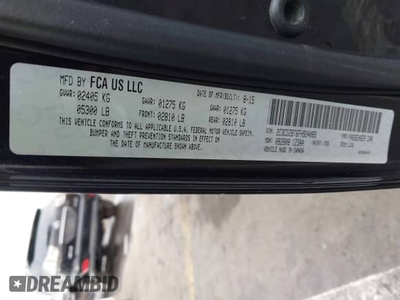 2015 Dodge Challenger R/T Plus with VIN 2C3CDZBT6FH924089, listed as a IAAI auction lot 41472696 with 87,089 mi miles and . Bid and sale history available at DreamBid. Image 9.