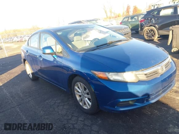 ✅ 2012 Honda Civic EX • VIN: 19XFB2F83CE341546 • Лот: 43691718. Опубликован ранее на IAAI с пробегом 188 173 миль. Бесплатный доступ к архиву аукционных продаж из США и подробный отчёт об истории автомобиля на DreamBid. Изображение 1.