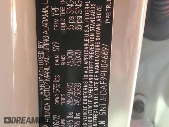 2023 Hyundai Santa Cruz Limited с VIN 5NTJEDAF9PH046697, выставлен на аукционе Copart как лот 73673064 с пробегом 23 717 миль миль и На запчасти • Non repairable. История ставок и продаж доступна на DreamBid. Изображение 13.