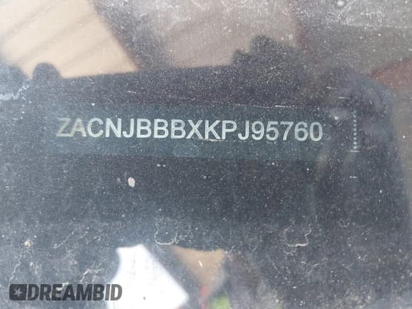 ✅ 2019 Jeep Renegade Altitude • VIN: ZACNJBBBXKPJ95760 • Лот: 42939036. Опубликован ранее на IAAI с пробегом 105 574 миль. Бесплатный доступ к архиву аукционных продаж из США и подробный отчёт об истории автомобиля на DreamBid. Изображение 9.