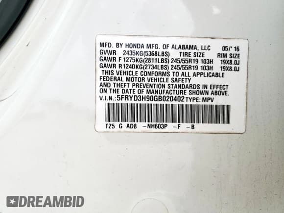 ✅ 2016 Acura MDX Advance • VIN: 5FRYD3H90GB020402 • Лот: 61289655. Опубликован ранее на Copart с пробегом 106 387 миль. Бесплатный доступ к архиву аукционных продаж из США и подробный отчёт об истории автомобиля на DreamBid. Изображение 13.