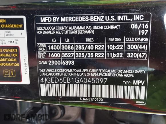 ✅ 2016 Mercedes-Benz GLE 450 AMG • VIN: 4JGED6EB1GA045097 • Lot: 43567873. Wystawiony na IAAI z przebiegiem 114 117 mil. Bezpłatny archiwum sprzedaży aukcyjnych z USA i szczegółowy raport historii pojazdu na DreamBid. Zdjęcie 9.