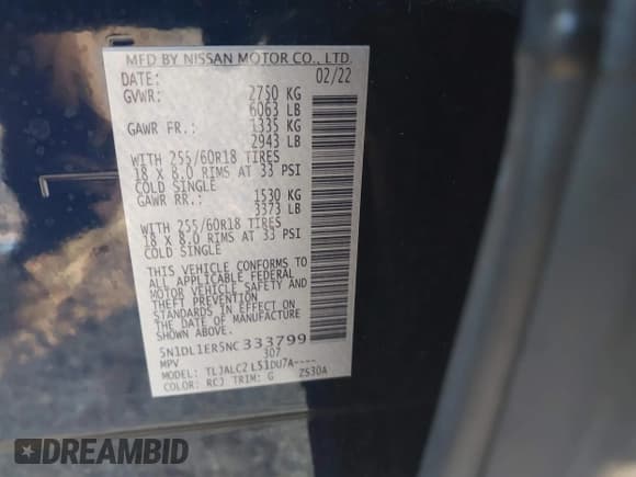 ✅ 2022 Infiniti QX60 Pure • VIN: 5N1DL1ER5NC333799 • Лот: 43885384. Опубликован ранее на IAAI с пробегом 69 414 миль. Бесплатный доступ к архиву аукционных продаж из США и подробный отчёт об истории автомобиля на DreamBid. Изображение 9.