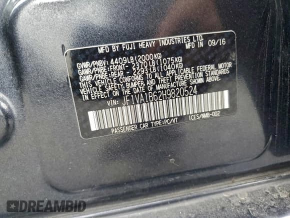 ✅ 2017 Subaru WRX • VIN: JF1VA1B62H9820524 • Lot: 92885185. Listed on Copart with 136,149 mi. Free auction sales archive from the USA and detailed vehicle history report at DreamBid. Image 12.