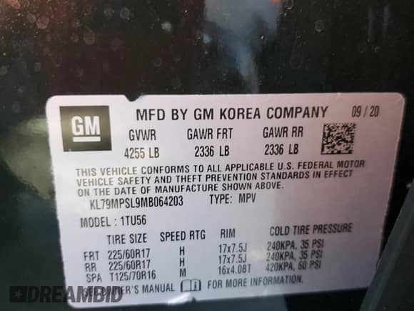 2021 Chevrolet TrailBlazer LT с VIN KL79MPSL9MB064203, выставлен на аукционе Copart как лот 84648275 с пробегом 76 783 миль миль и Списание • Salvage title. История ставок и продаж доступна на DreamBid. Изображение 13.