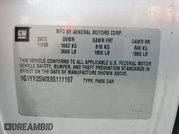 ✅ 2009 Chevrolet Corvette 1LT • VIN: 1G1YY25WX95111197 • Lot: 84228785. Listed on Copart with 85,376 mi. Free auction sales archive from the USA and detailed vehicle history report at DreamBid. Image 12.