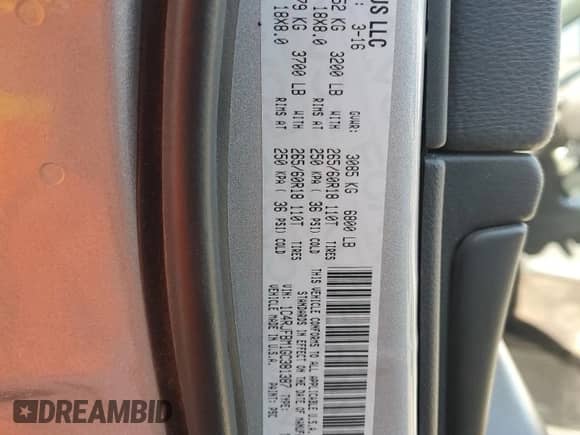 2016 Jeep Grand Cherokee Limited с VIN 1C4RJFBM1GC381387, выставлен на аукционе Copart как лот 58740275 с пробегом 155 313 миль миль и Чистый • Clean title. История ставок и продаж доступна на DreamBid. Изображение 12.