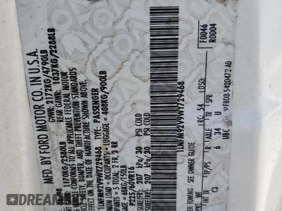 ✅ 1998 Lincoln Mark VIII • VIN: 1LNFM92V9WY729468 • Lot: 71688205. Wystawiony na Copart z przebiegiem 87 591 mil. Bezpłatny archiwum sprzedaży aukcyjnych z USA i szczegółowy raport historii pojazdu na DreamBid. Zdjęcie 12.