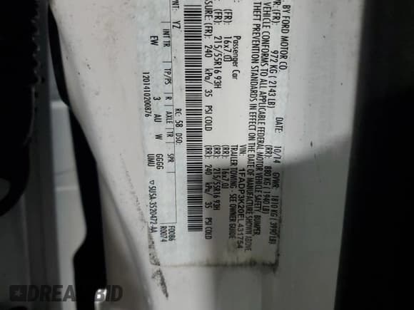 ✅ 2014 Ford Focus SE • VIN: 1FADP3K20EL431754 • Lot: 85940635. Wystawiony na Copart z przebiegiem 137 956 mil. Bezpłatny archiwum sprzedaży aukcyjnych z USA i szczegółowy raport historii pojazdu na DreamBid. Zdjęcie 12.