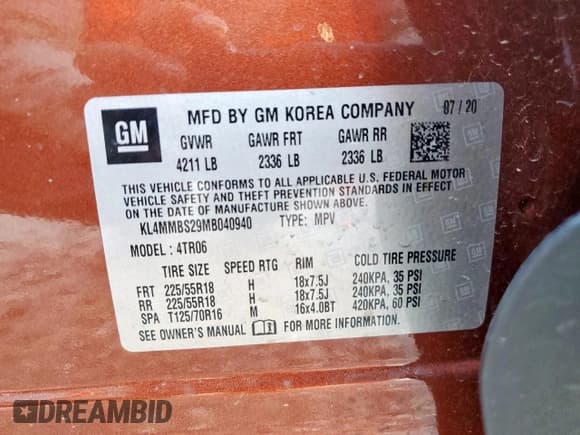 ✅ 2021 Buick Encore GX Preferred • VIN: KL4MMBS29MB040940 • Lot: 91697175. Listed on Copart with 64,594 mi. Free auction sales archive from the USA and detailed vehicle history report at DreamBid. Image 13.