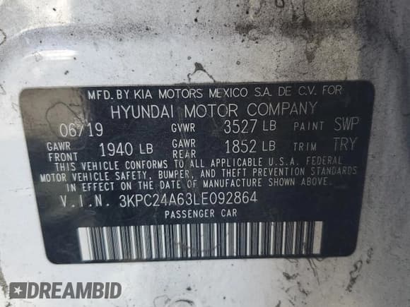 ✅ 2020 Hyundai Accent SE • VIN: 3KPC24A63LE092864 • Лот: 85392955. Опубликован ранее на Copart с пробегом 141 366 миль. Бесплатный доступ к архиву аукционных продаж из США и подробный отчёт об истории автомобиля на DreamBid. Изображение 12.