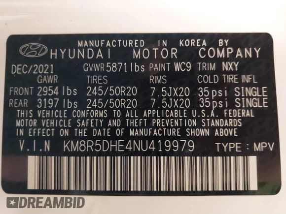 ✅ 2022 Hyundai Palisade Ultimate Calligraphy • VIN: KM8R5DHE4NU419979 • Лот: 41198311. Опубликован ранее на IAAI с пробегом 37 301 миль. Бесплатный доступ к архиву аукционных продаж из США и подробный отчёт об истории автомобиля на DreamBid. Изображение 9.