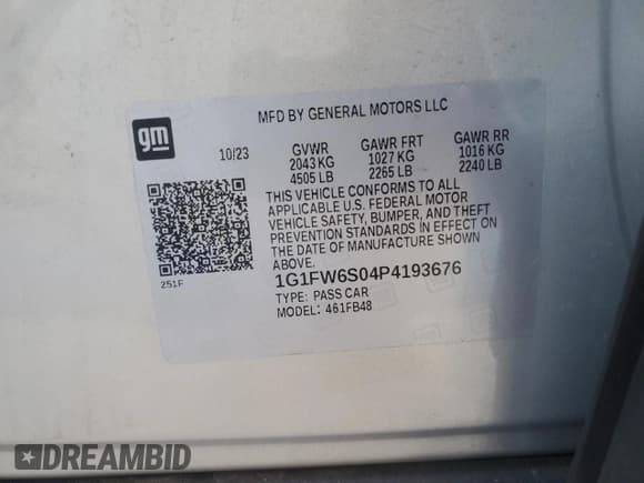 ✅ 2023 Chevrolet Bolt EV 1LT • VIN: 1G1FW6S04P4193676 • Lot: 58522484. Wystawiony na Copart z przebiegiem 9 786 mil. Bezpłatny archiwum sprzedaży aukcyjnych z USA i szczegółowy raport historii pojazdu na DreamBid. Zdjęcie 12.