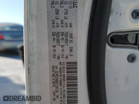 ✅ 2016 Dodge Journey SE • VIN: 3C4PDCABXGT166138 • Lot: 86498725. Listed on Copart with 126,852 mi. Free auction sales archive from the USA and detailed vehicle history report at DreamBid. Image 13.