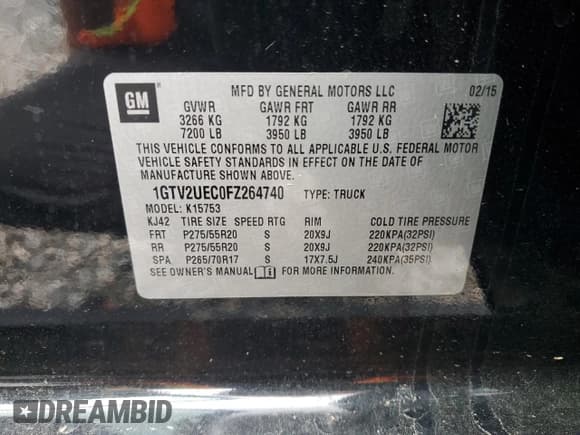 ✅ 2015 GMC Sierra 1500 SLE • VIN: 1GTV2UEC0FZ264740 • Лот: 69284795. Опубликован ранее на Copart с пробегом Не указан. Бесплатный доступ к архиву аукционных продаж из США и подробный отчёт об истории автомобиля на DreamBid. Изображение 13.