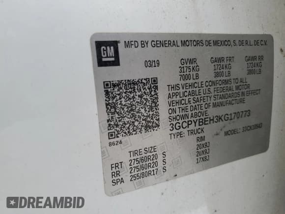 ✅ 2019 Chevrolet Silverado 1500 Custom • VIN: 3GCPYBEH3KG170773 • Lot: 89131065. Wystawiony na Copart z przebiegiem 135 273 mil. Bezpłatny archiwum sprzedaży aukcyjnych z USA i szczegółowy raport historii pojazdu na DreamBid. Zdjęcie 12.