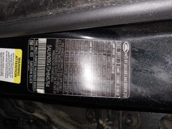 ✅ 2013 Land Rover Range Rover Evoque Pure • VIN: SALVN2BG7DH845764 • Lot: 43443891. Listed on IAAI with 140,794 mi. Free auction sales archive from the USA and detailed vehicle history report at DreamBid. Image 9.