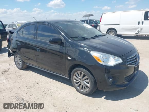 ✅ 2019 Mitsubishi Mirage ES • VIN: ML32F3FJ9KHF03755 • Lot: 43247245. Listed on IAAI with 146,280 mi. Free auction sales archive from the USA and detailed vehicle history report at DreamBid. Image 1.