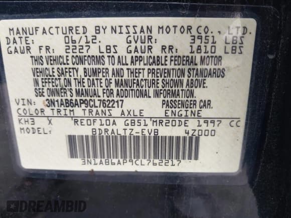 ✅ 2012 Nissan Sentra SR • VIN: 3N1AB6AP9CL762217 • Лот: 42207671. Опубликован ранее на IAAI с пробегом 105 641 миль. Бесплатный доступ к архиву аукционных продаж из США и подробный отчёт об истории автомобиля на DreamBid. Изображение 9.