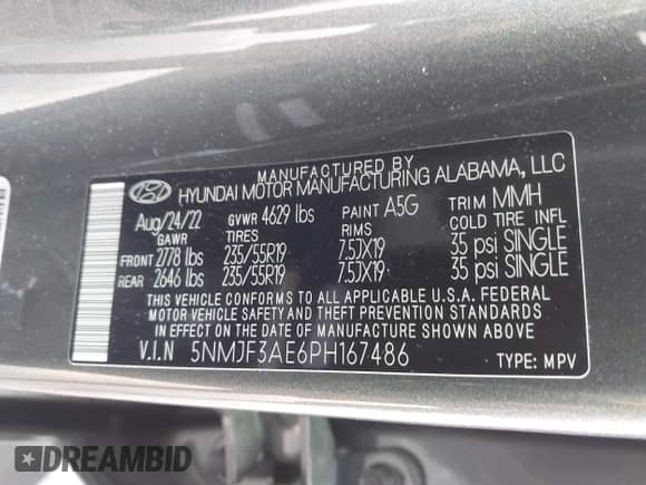 2023 Hyundai Tucson SEL с VIN 5NMJF3AE6PH167486, выставлен на аукционе IAAI как лот 42900802 с пробегом 49 886 миль миль и . История ставок и продаж доступна на DreamBid. Изображение 9.