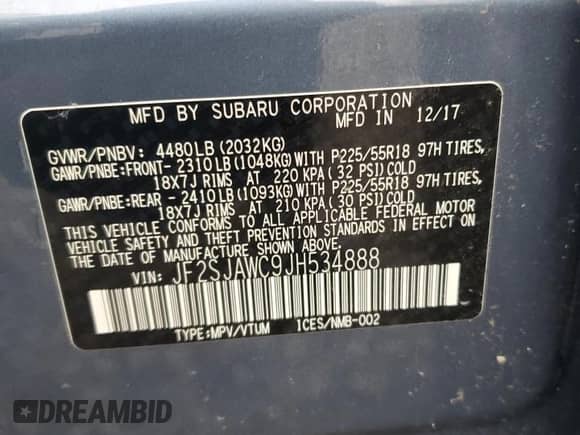 2018 Subaru Forester Touring z VIN JF2SJAWC9JH534888, wystawiony jako Copart lot #81466285 z przebiegiem 165 432 mil mil oraz Szkoda całkowita • Salvage title. Historia ofert i sprzedaży dostępna na DreamBid. Obrazek 14.