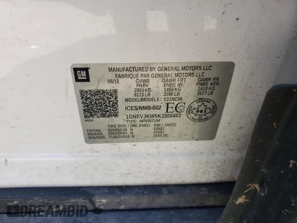 ✅ 2019 Chevrolet Traverse High Country • VIN: 1GNEVJKW5KJ300443 • Lot: 61770705. Listed on Copart with 143,839 mi. Free auction sales archive from the USA and detailed vehicle history report at DreamBid. Image 13.