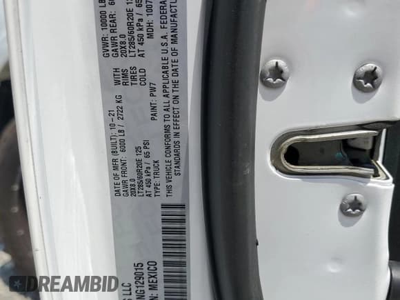 ✅ 2022 Ram 2500 Laramie • VIN: 3C6UR5NL7NG129015 • Лот: 66012325. Опубликован ранее на Copart с пробегом 62 323 миль. Бесплатный доступ к архиву аукционных продаж из США и подробный отчёт об истории автомобиля на DreamBid. Изображение 12.