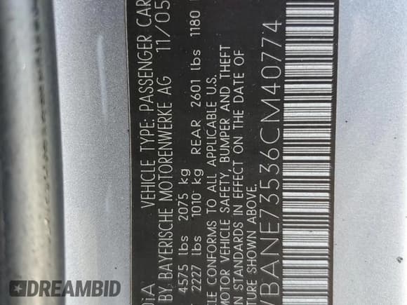 ✅ 2006 BMW 5 Series 530i • VIN: WBANE73536CM40774 • Lot: 69089035. Wystawiony na Copart z przebiegiem Nie podano. Bezpłatny archiwum sprzedaży aukcyjnych z USA i szczegółowy raport historii pojazdu na DreamBid. Zdjęcie 12.