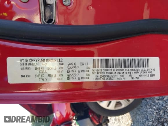 ✅ 2014 Dodge Journey American Value • VIN: 3C4PDCAB5ET256911 • Lot: 42821132. Listed on IAAI with 71,511 mi. Free auction sales archive from the USA and detailed vehicle history report at DreamBid. Image 9.